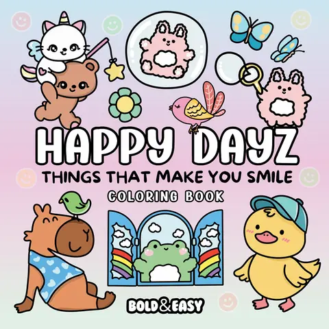 Happy Dayz Coloring Book & Reusable Protective Sheet by Wook Books