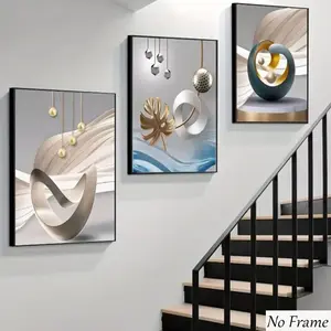 3pcs Modern Geometric Abstract Design Canvas Prints, Wall Art Posters, Decorative Artwork, High-End Office Decor, Suitable for Living Room and Bedroom