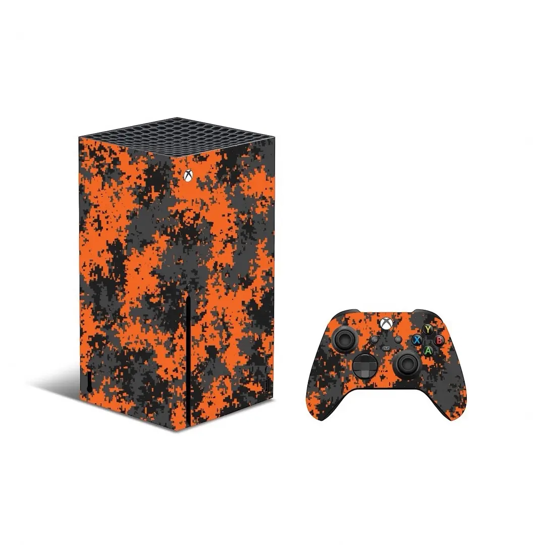 Vinyl Wrap Skin orange camouflage Compatible with X-Box Series X +2 Controller Skins