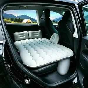 Back seat air mattress for cars with inflator, reinforced travel bed measuring 55 inches × 35 inches, durable inflatable sleeping pad for sedans, full-size cars, and SUVs for outdoor use