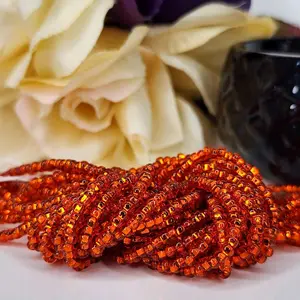 Sunset Sparkle - Orange Silverlined Tie-on Waistbead