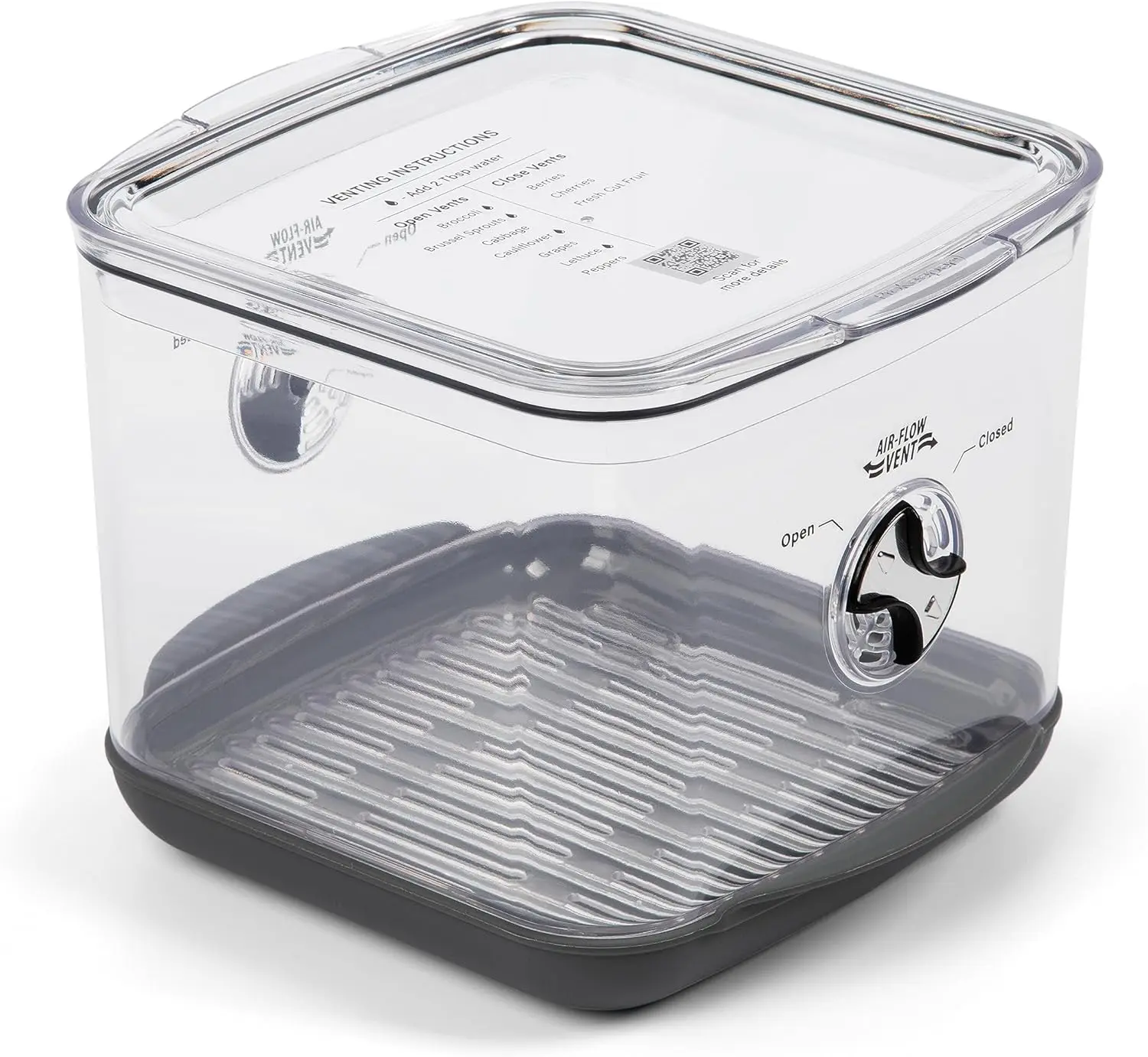 ProKeeper+ by Progressive Stackable Produce ProKeeper Storage Container with Stay-Fresh Vent System (PKS-918 (3.7 qt Square Produce))