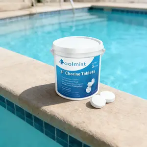 15LB,Pool Water Care Tabs 5LB 3 Buckets Slow Dissolving for All Swimming Pools & Spas