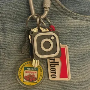 Custom Instagram NFC Keychain Social Media Tap Keychain Valentine's Day Gift 3D Printed PLA Material Lightweight Durable Design for Influencers