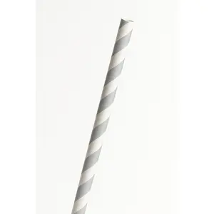 Silver Paper Straws - Elegant Solid Color Drinking Straws