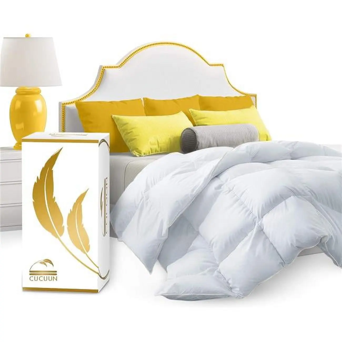 Cucuun CCN-COM-KNG-BN-UBS Premium Cotton High Quality Puffy Sleep Cool Cotton Duvet, Real Luxury Down California King Size Cloud Bedding, Cotton Duvets