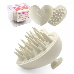 Heart Shaped  Silicone + Tourmaline Infused Scalp Massager | Shampoo Brush | Hair Growth for Women - Scalp Massage for Hair Growth