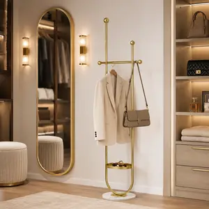 Light Luxury Floor Standing Clothes Rack Drying Rack Metal Rack Portable Assembly Clothes Rack Laundry