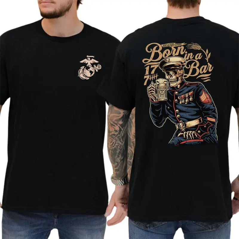 Graphic T-Shirt| USMC 250th Birthday Tee United States Marines Anniversary Patriotic Military Pride Shirt| Made in USA Unisex Casual Cotton Streetwear Summer Verano Camiseta| Gift for Veterans & Marine Corps Fans