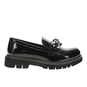 Corkys Womens Not Literally Lug Sole Loafers Casual - Black