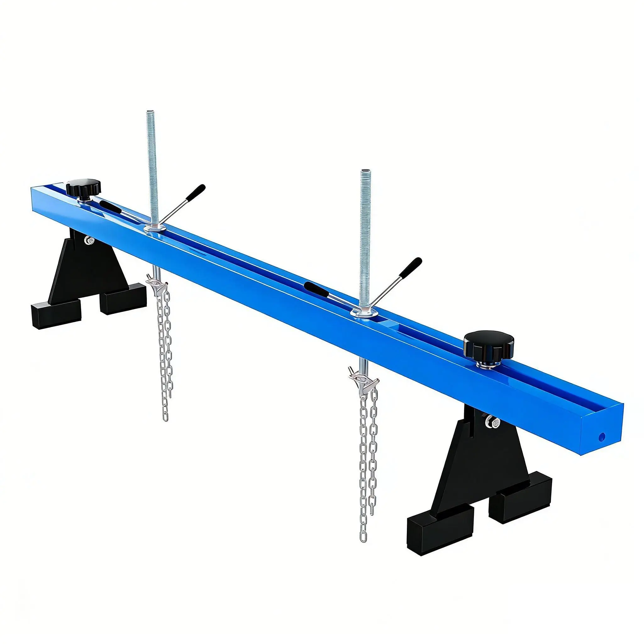 Engine Support Bar 1100 Lbs Capacity Engine Transverse Bar Engine Hoist 2 Point Lift Holder Hoist Dual Hooks, Engine Hoist for Home Garages & Auto Repair Shop, Blue
