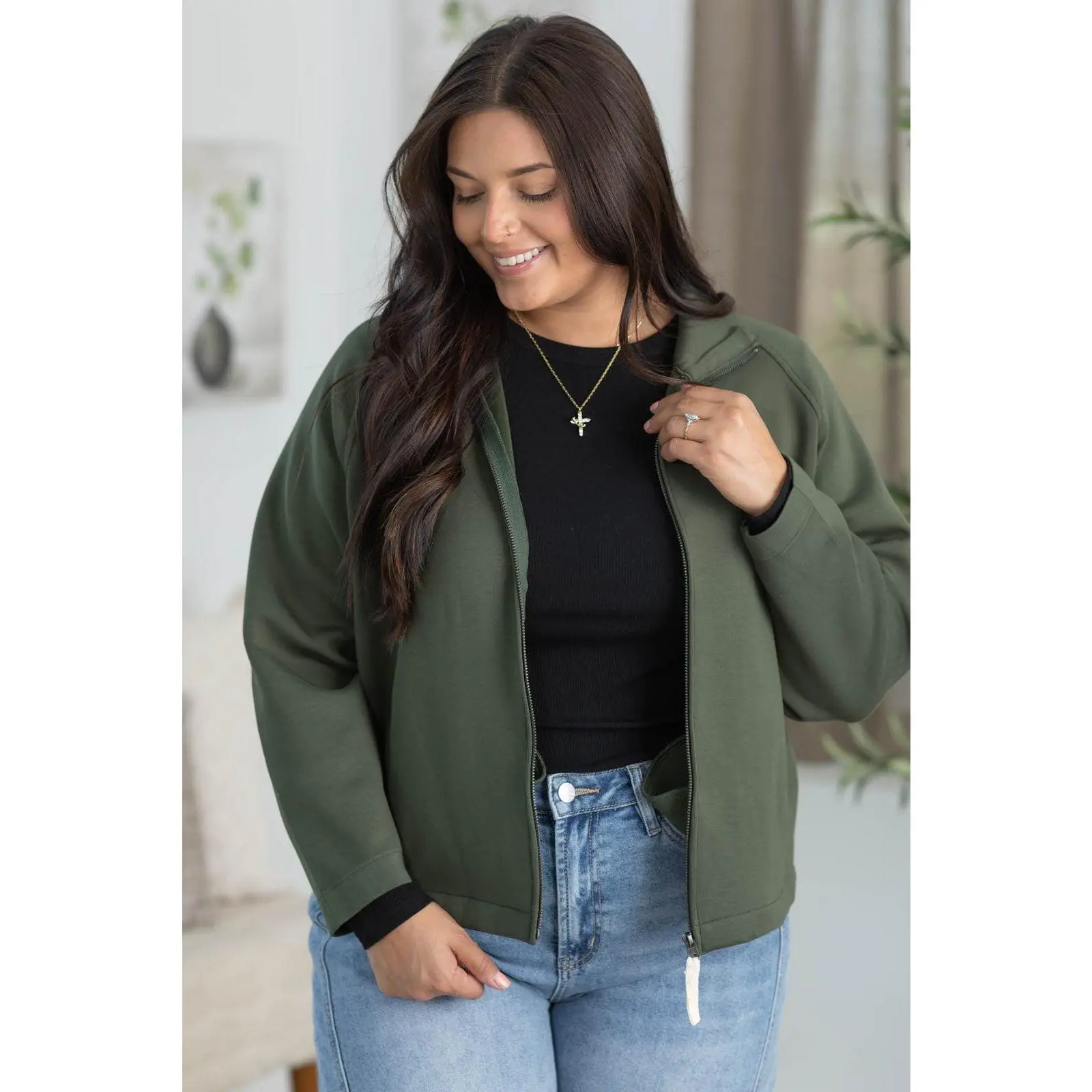 Premium Scuba Full Zip Jacket With Pockets