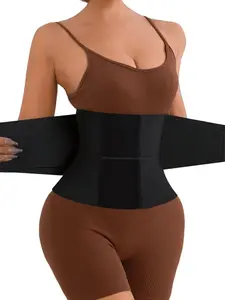 Leopard Print Abdominal Binder for Women, Fajas, High Waisted Shapewear, Adjustable Velcro Waist Trainer, Elastic Waistband Postpartum Belly Band, Suitable For Training, Fitness, Abdomen Shapewear