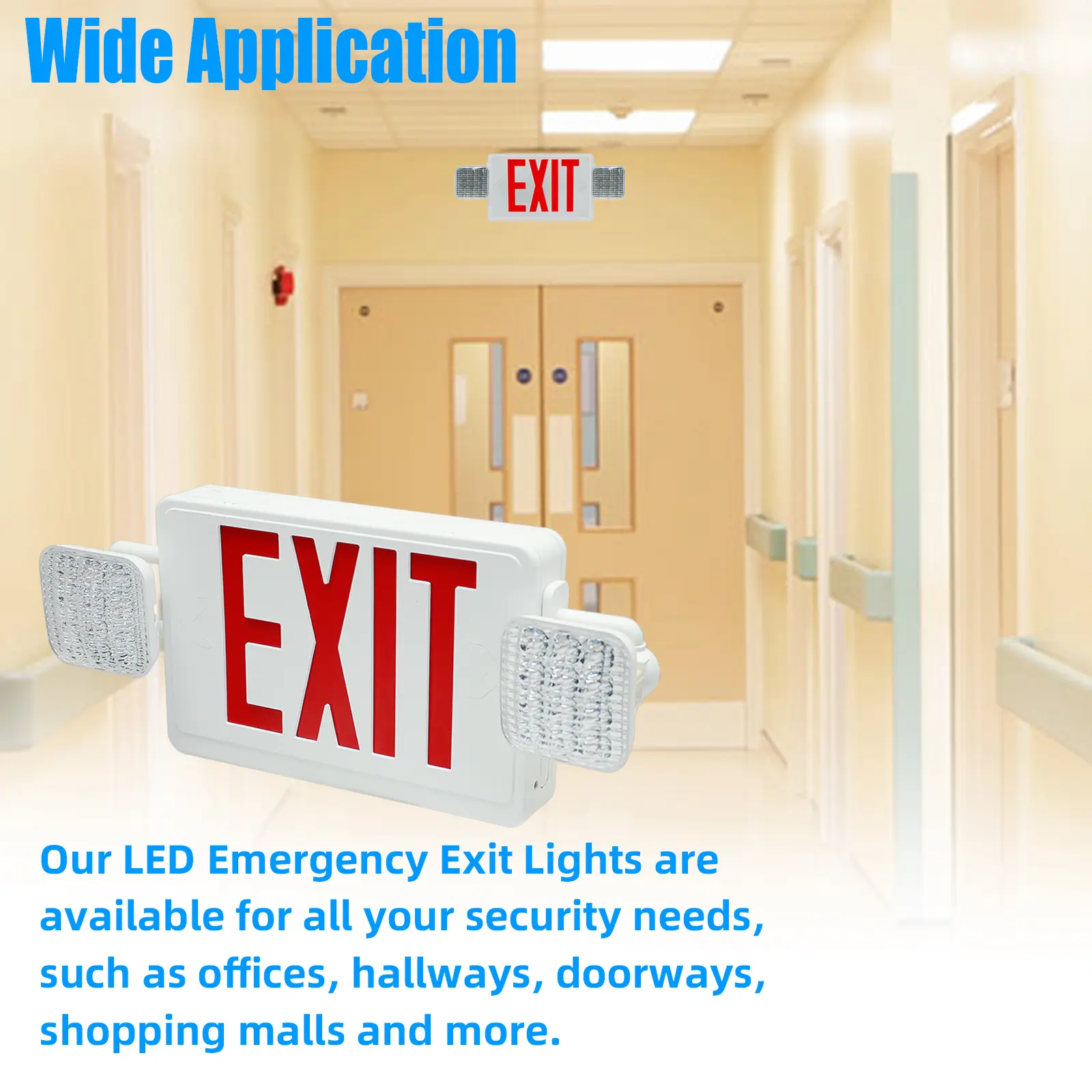 LED Emergency Exit Lights with Commercial Fixtures for Business Home ...