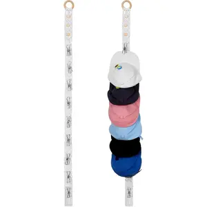 2 count Boho Hat Rack for Baseball Caps, Holds up to 20 Hats, Macrame Hat Hangers Wall Mounted,  Cap Holder over Door for Caps Decoration and Display