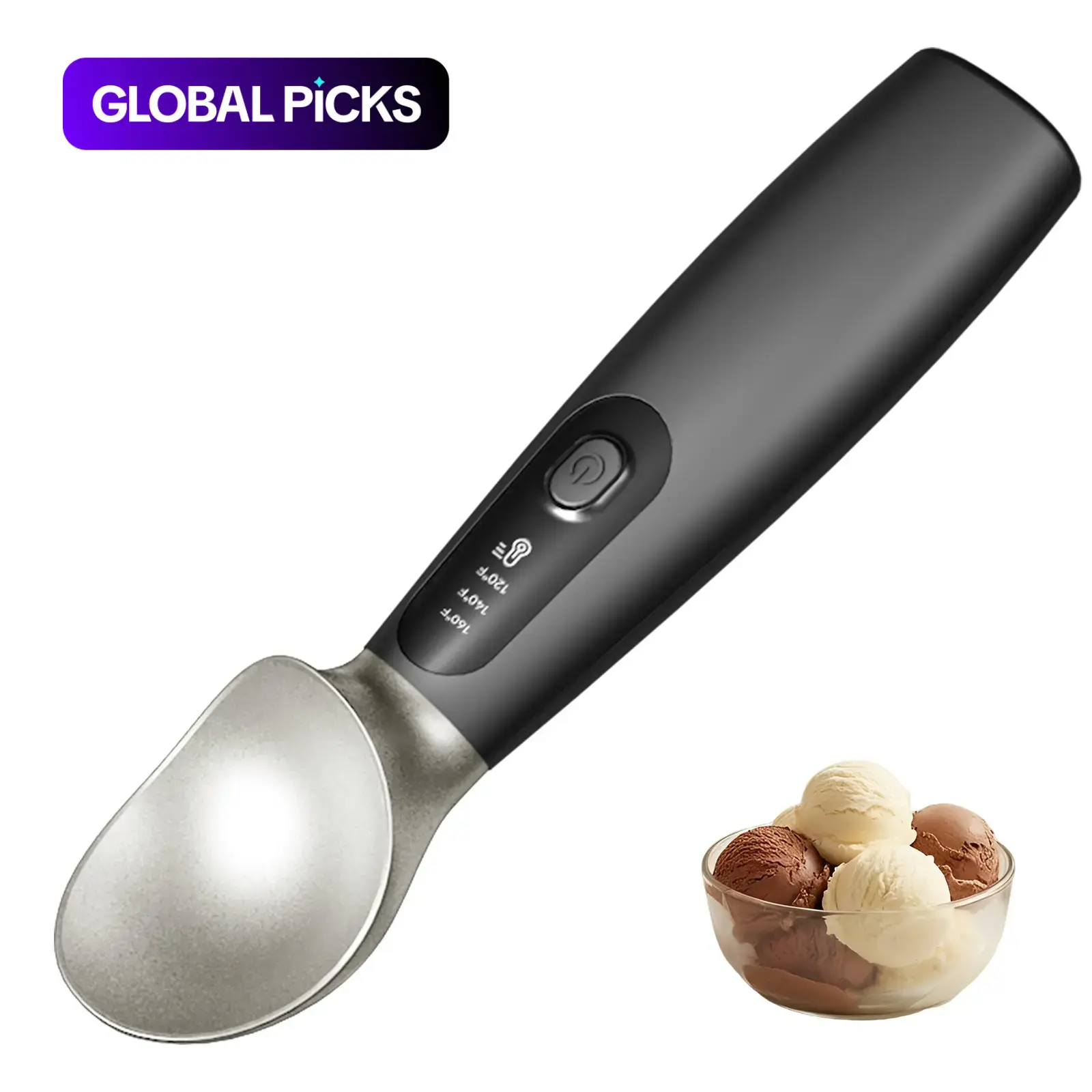 USB Rechargeable Electric Heated Ice Cream Scoop Spoon with Heating Function, Ideal Kitchen Gadget Ice Cream Spoons for Home Use #GLOBAL PICKS