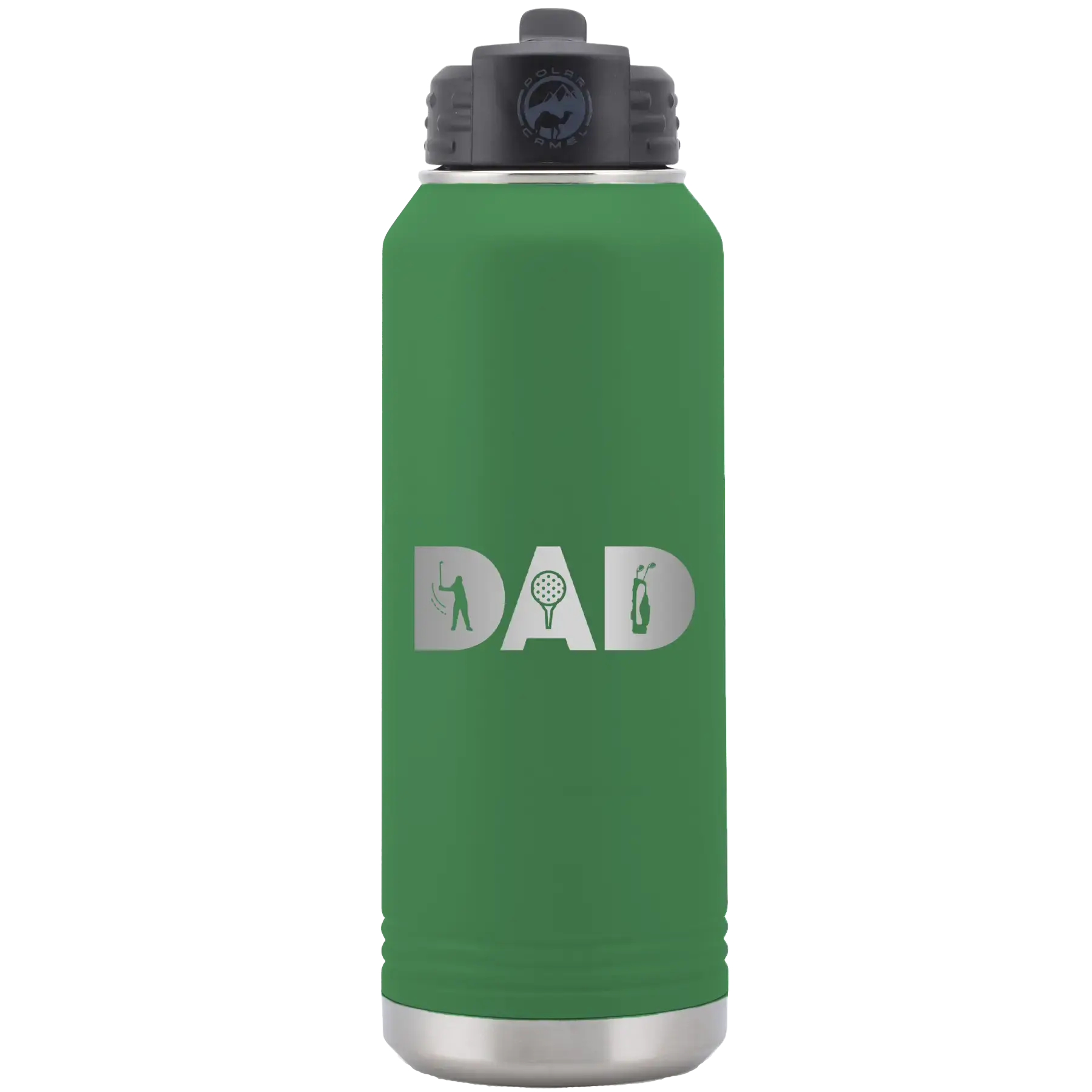 Personalized Dad Golf 32 oz Water Bottle - Green