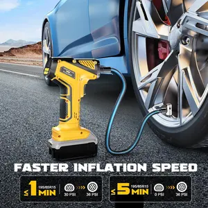 Tire Inflator Portable Air Compressor Compatible with Dewalt 20V Battery, LIVOWALNY 150PSI Air Pump Cordless Tire Pump Digital Pressure Gauge, Tire Inflator for Car, Bike, Motorcycle (Tool Only)