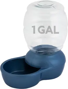 Replendish Gravity Waterer with Microban for Cats and Dogs, 1 Gallon,Blue, Made in USA