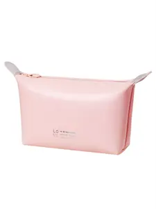 Travel Makeup Bag Organizer, Lipstick Powder Storage Pouch, Simple Solid Color Cosmetic Washbag, Women's Travel Toiletry Zipper Closure Bag, Travel Cosmetic Bags