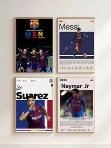 Messi, Suarez & Neymar Poster Print, MSN, Soccer Wall Art, Sports Bedroom Posters