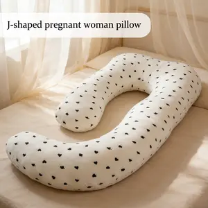 J-shaped multifunctional pregnancy pillow that provides support for the entire body, supports the abdomen, cushions the lower back, and aligns the hips while relieving pressure. Suitable for breastfeeding mothers to use as an aid.
