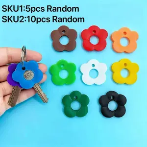 Colorful Keychains with Tags, Expandable Key Identifier, Silicone Material, Ideal for Home Office Storage, Durable Keycap Protector Set