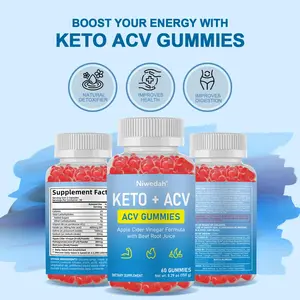 Niwedah ACV Energy Gummies – 1680mg Apple Cider Vinegar with Beetroot & B Vitamins, Detox & Vitality Support, 60 Vegan Gummies