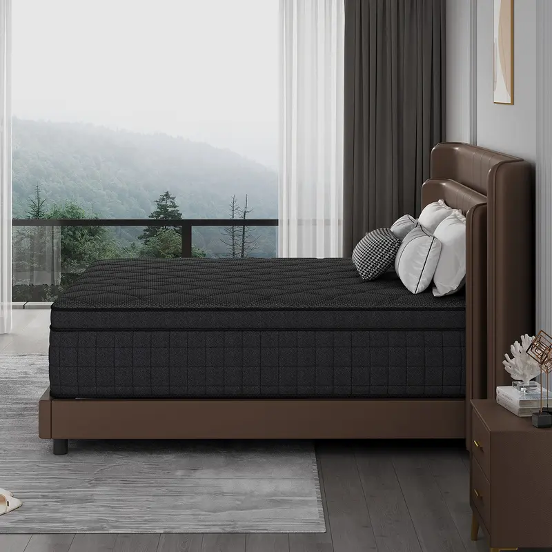 EVLWZL Durable Memory Foam & Spring Mattress (8/10/12/14 in) - Medium Firmness, Lumbar & Spine Soothing Support, Queen/Full/King Sizes, Extra Deep Options, High Quality Premium Bed Mattress, Boxed Home & Hotel Furniture, Dorm Essential