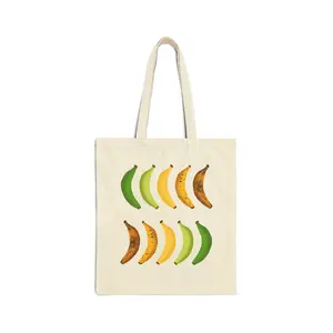 Bananas Ripening Cotton Canvas Tote Bag, Reusable Grocery Bag, Accessory Farmers Market Tote, trendy bag, shopping tote, aesthetic bag