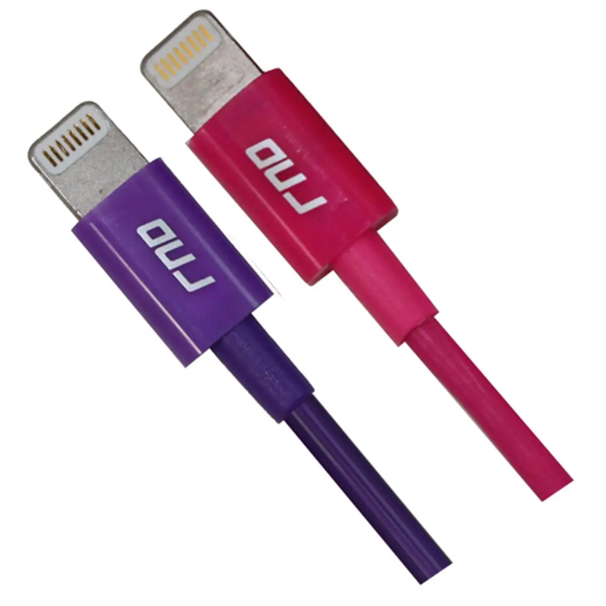 Apple Certified Lightning to USB Cables (2-Pack, 1.5 ft) - 8-Pin Durable Flexible Plastic Charger Cables for Smartphones & Mobile Devices, Charging & Data Sync, Kink-Tangle Resistant Slim Design, Purple & Pink Set, Smartphone