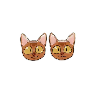 Abyssinian Cat Stud Earrings