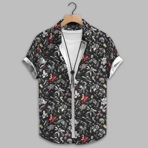Scizor Aggron Inspired Hawaiian Shirt, Steel Anime Aloha Shirt, Anime Tropical Button Up, Cool Battle Anime Beach Outfit, Unisex Summer