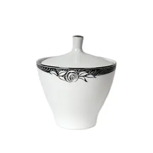 Mikasa Sugar Bowl Tableware - Elegant Black and White Design with Clean Finish, Ideal for Gifting and Tray Use - Cutlery