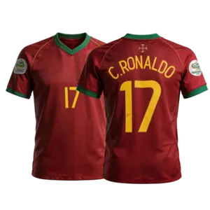 2006 Retro Home Red No.7 Short Sleeved Soccer Jersey Top Fan Version
