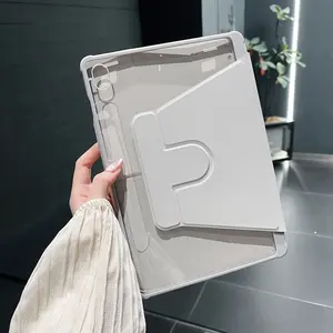 Samsung Tab S9 Plus Foldable Tablet Case, Handheld Soft Shell Cover with 360 Degree Rotating Stand, Compatible with A9+, Protective Accessories