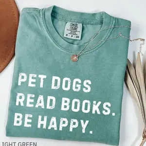 Comfort Colors Books Shirt, Book Lover Gift, Funny Dog Shirt, Dog Lover Shirt, Dog Lover Gift, Reader T-Shirt, Dogs and Books,Librarian Tee - Printfamily