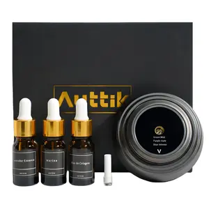 AUTTIK Smart Car Air Fresheners, New Smell Experience By Ultrasonic Mist, Auto On/Off, Natural Fragrance, With Lighting, Adjustable Car freshener, Cologne Scent, Contains 3 bottles of fragrance