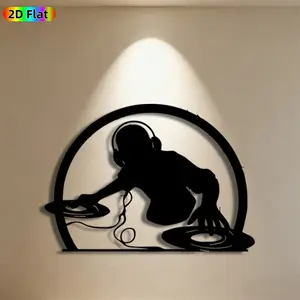 1pc DJ Metal Wall Art, Dynamic DJ Statue Mural, Ideal Gift for New Year, Christmas, Music Decor Enthusiasts, Weather-Resistant Metal Wall Decor Wall Sculptures, Perfect for Living Room Wall & Garden Fence, Unique Music-Themed Decor