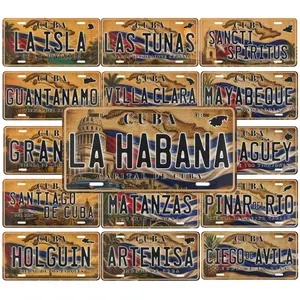 Cuba Province License Plate Decor 12x6 Aluminum Sublimated Vintage Cuban Wall Art