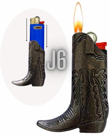 Cowboy Boot Lighter Case. Cow Boy Boot Lighter Holder Sleeve for J5 and J6 BIC Lighters. | Lighters NOT Included