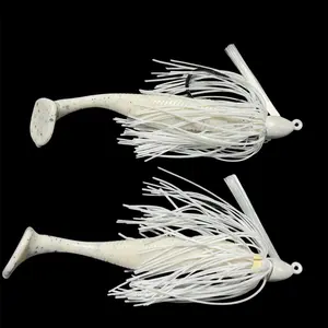 White Custom Made Swim Jig 2 PACK choose 3/8oz or 1/2oz Freshwater Fishing Pro with Sharp Mustad Hooks and Custom Skirts and Trailers