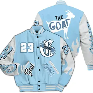 Legend Blue 11s Varsity Jacket - G.O.A.T Flight Style - Baseball Jacket, Varsity Baseball Jacket, Casual Sport Jacket, Unisex Street Style