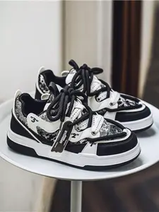 Men's Red White Sneakers - Lightweight Breathable Low Cut Casual Thick Soled Sports Shoes for Everyday Wear & Sports Activities Retro Thick-Soled Sneakers Casual Sportswear