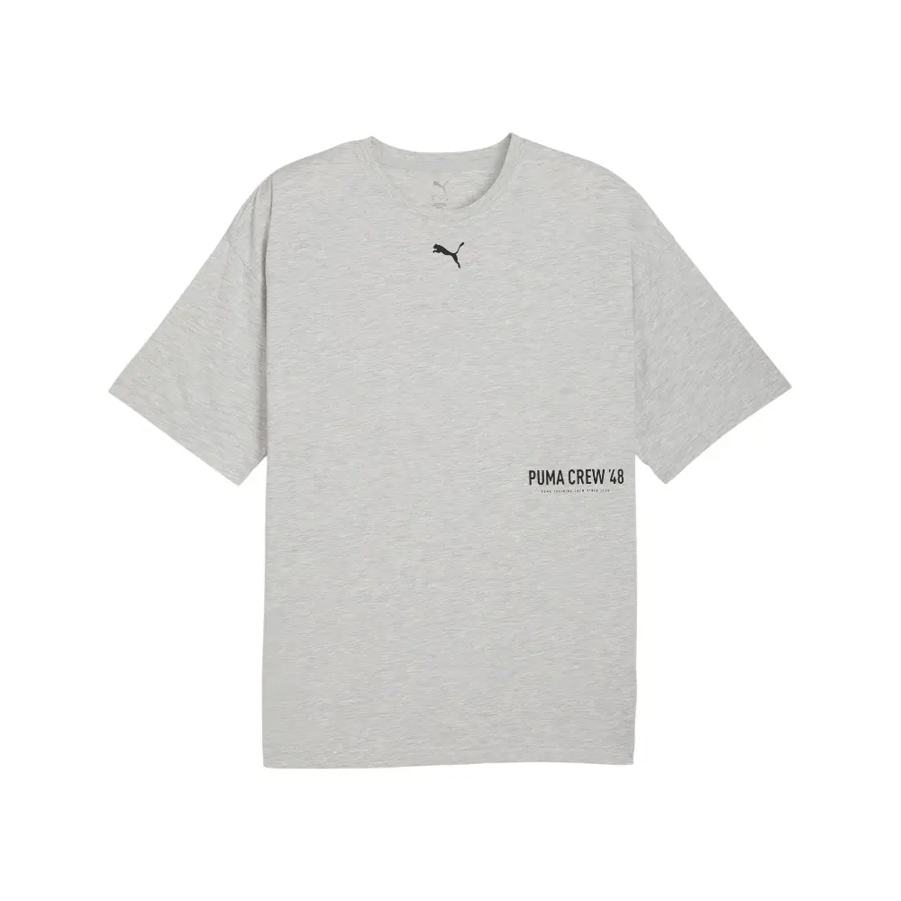 PUMA Mens Oversize Crew Neck Short Sleeve Athletic Casual Tops Casual - Grey