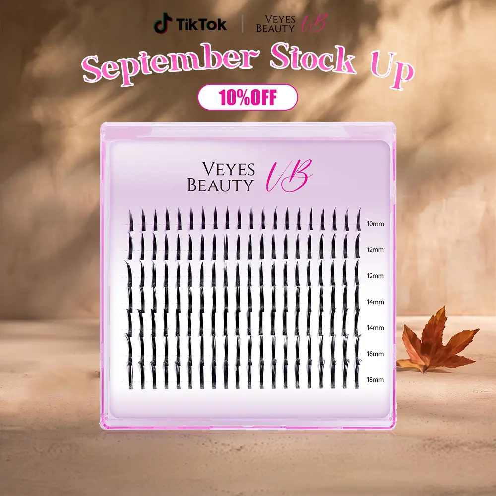VEYESBEAUTY Flash Spike Cluster Individual Lashes, 10mm-18mm Mix Length J Curl Cosmetic Eyelash Extensions, Fluffy Dramatic Spiky Wispy Voluminous Lightweight False Lashes for Makeup Wispy Look