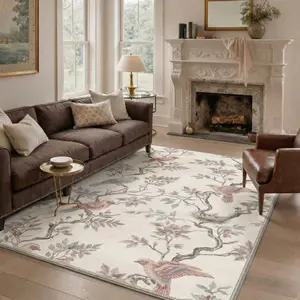 【Deals For You Days】GENIMO Floor Rug – Soft, Non-Slip, Pet Friendly, Machine Washable Home Carpet, Ideal Area Rug for Living Room, Bedroom, Kitchen ,ARC2046-OCHRE BLOOM