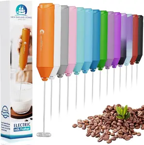 Powerful Milk Frother Mini Handheld Foam Maker for Coffee Whisk Drink , Cappuccino, Latte, Matcha, Hot Chocolate, No Stand, Coral