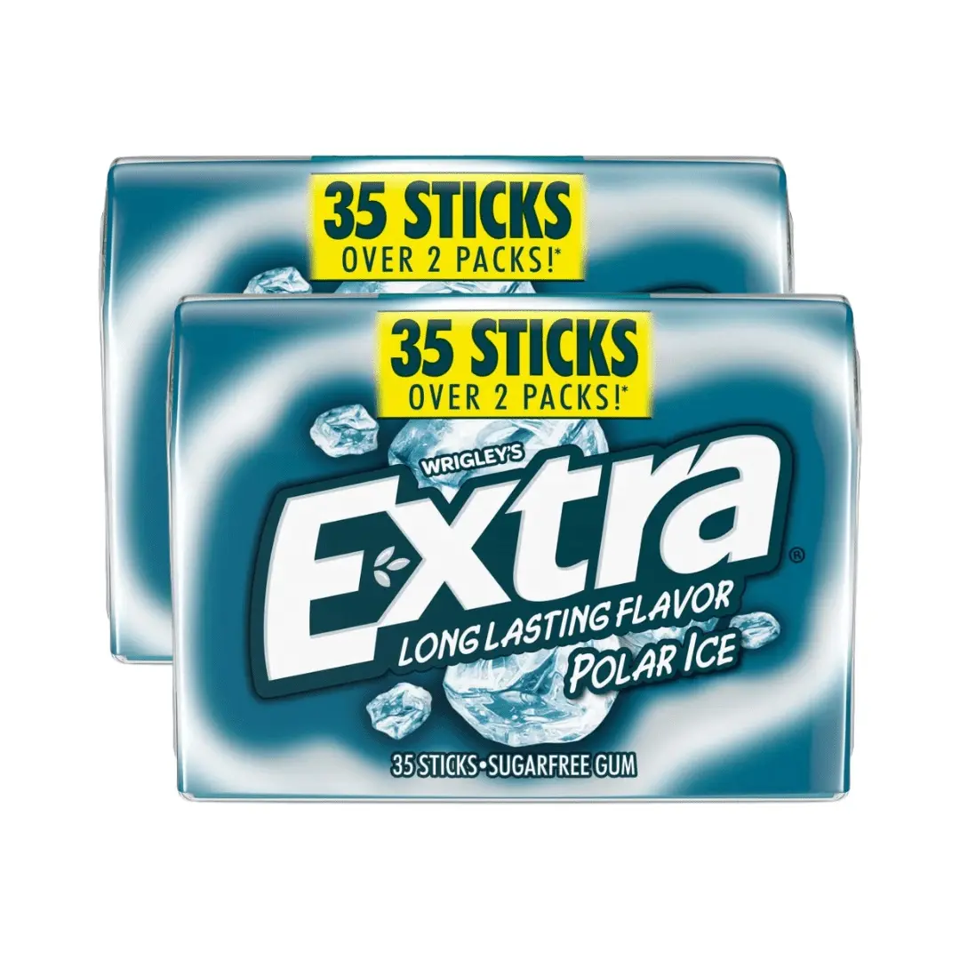 Extra Polar Ice Sugarfree Chewing Gum Bulk Pack, 35 Count (2 Pack), Low Calorie