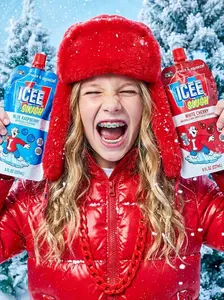 ICEE Slush 12-Pack Frozen Fruit Drink Pouches 6oz Each Red Cherry Just Freeze Squeeze for Instant Slushy Drink No Machine Needed Perfect for Parties Lunchboxes & Gifts Natural Taste Beverage
